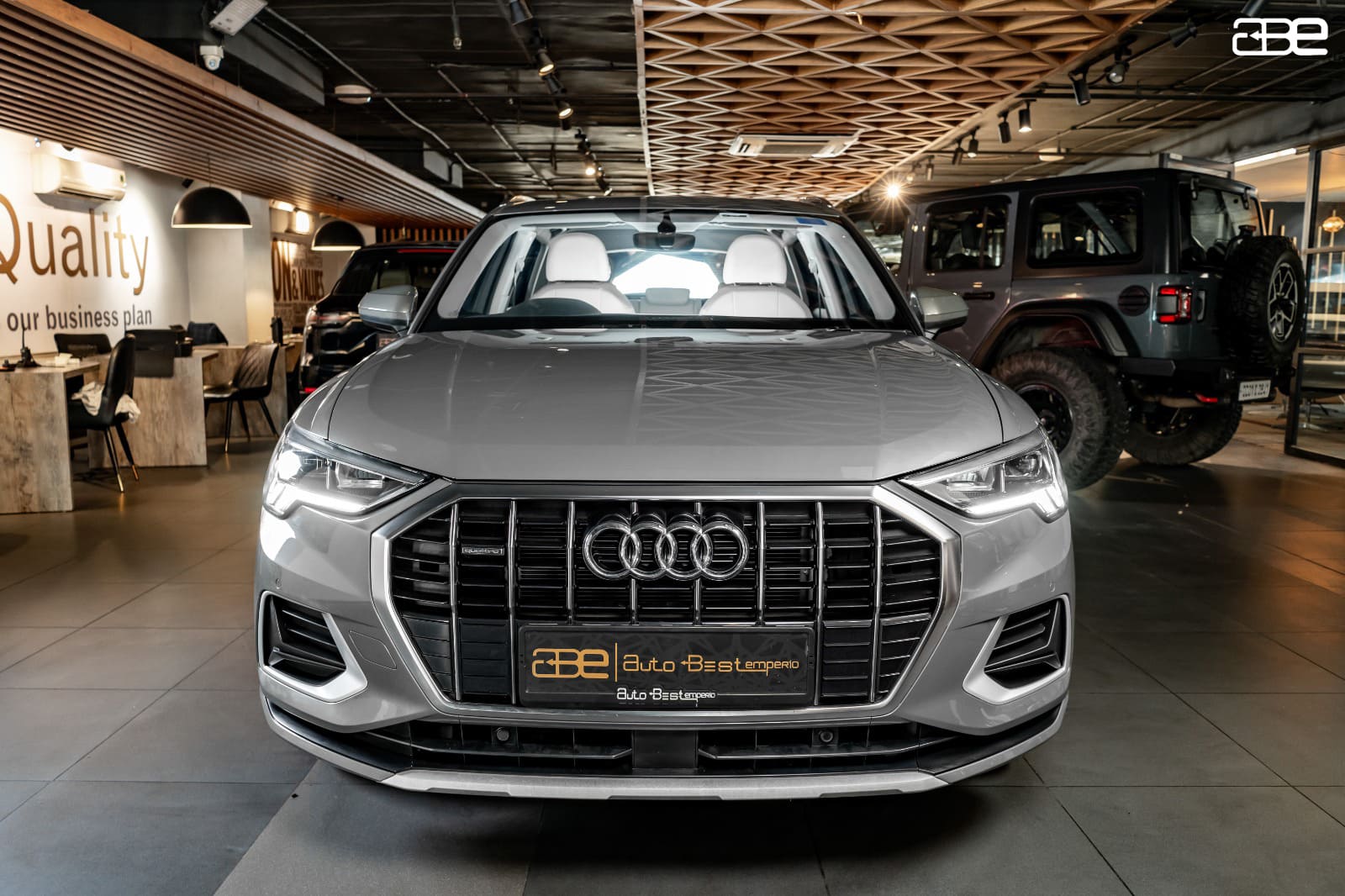 Gloss Black Q3 Badges Package For Audi Q3 40TFSI Exclusive Pack – Front, Rear, And Right Side Emblems, Adhesive Mount